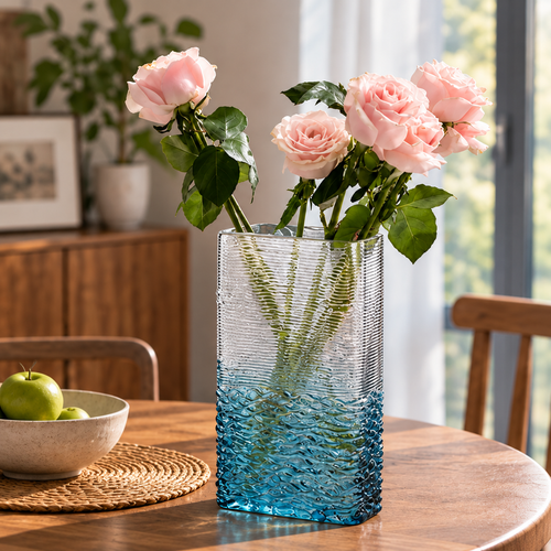 CLAYMORIA® Ocean Wave Textured Glass Vase