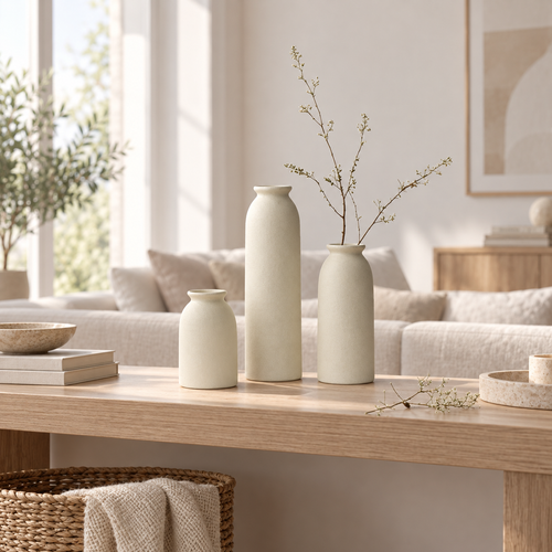 CLAYMORIA® Minimalist Ceramic Vase Set