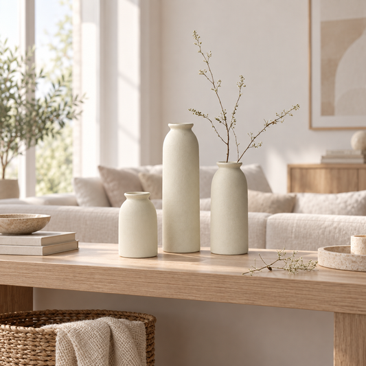 CLAYMORIA® Minimalist Ceramic Vase Set
