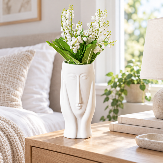 CLAYMORIA® Abstract Face Ceramic Flower Vase