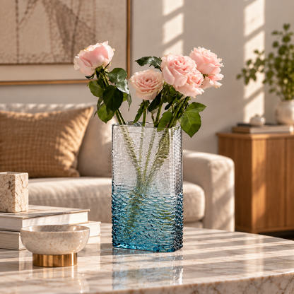 CLAYMORIA® Ocean Wave Textured Glass Vase