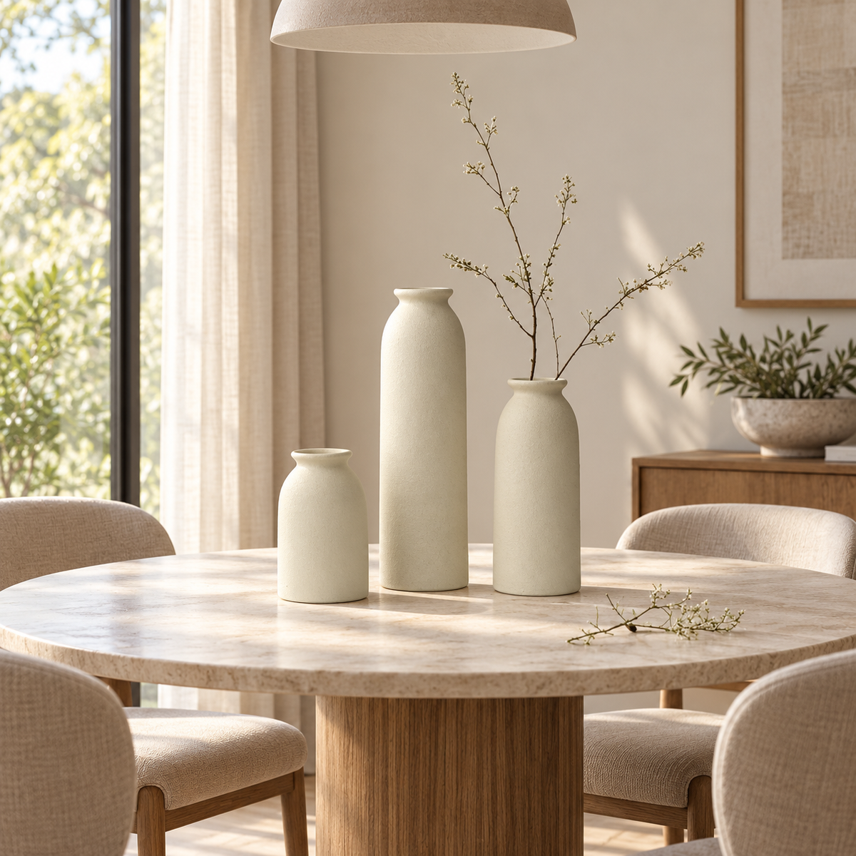 CLAYMORIA® Minimalist Ceramic Vase Set