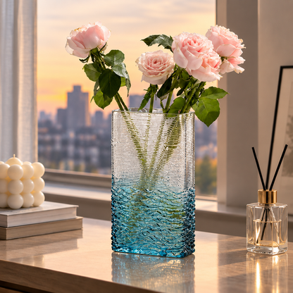 CLAYMORIA® Ocean Wave Textured Glass Vase